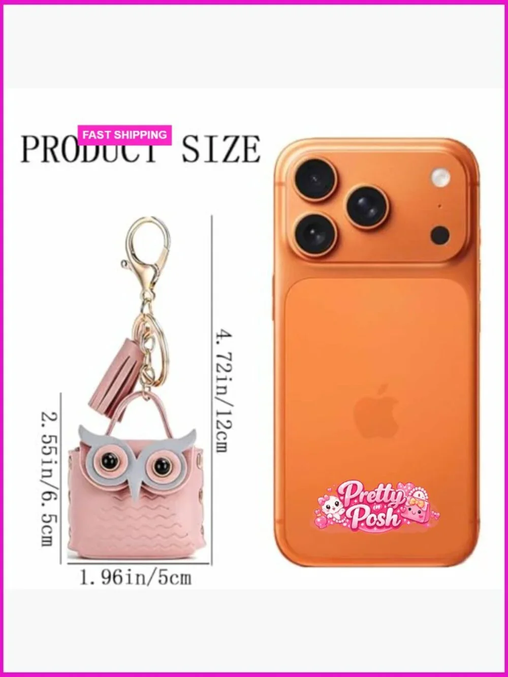 PU Leather Owl Mini Backpack Keychain with Tassel and Snap Closure